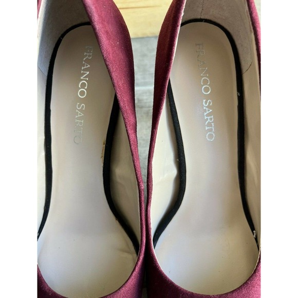 FRANCO SARTO Willa Burgundy Red Suede Leather Pumps High Heel Designer 8.5 - Picture 3 of 9
